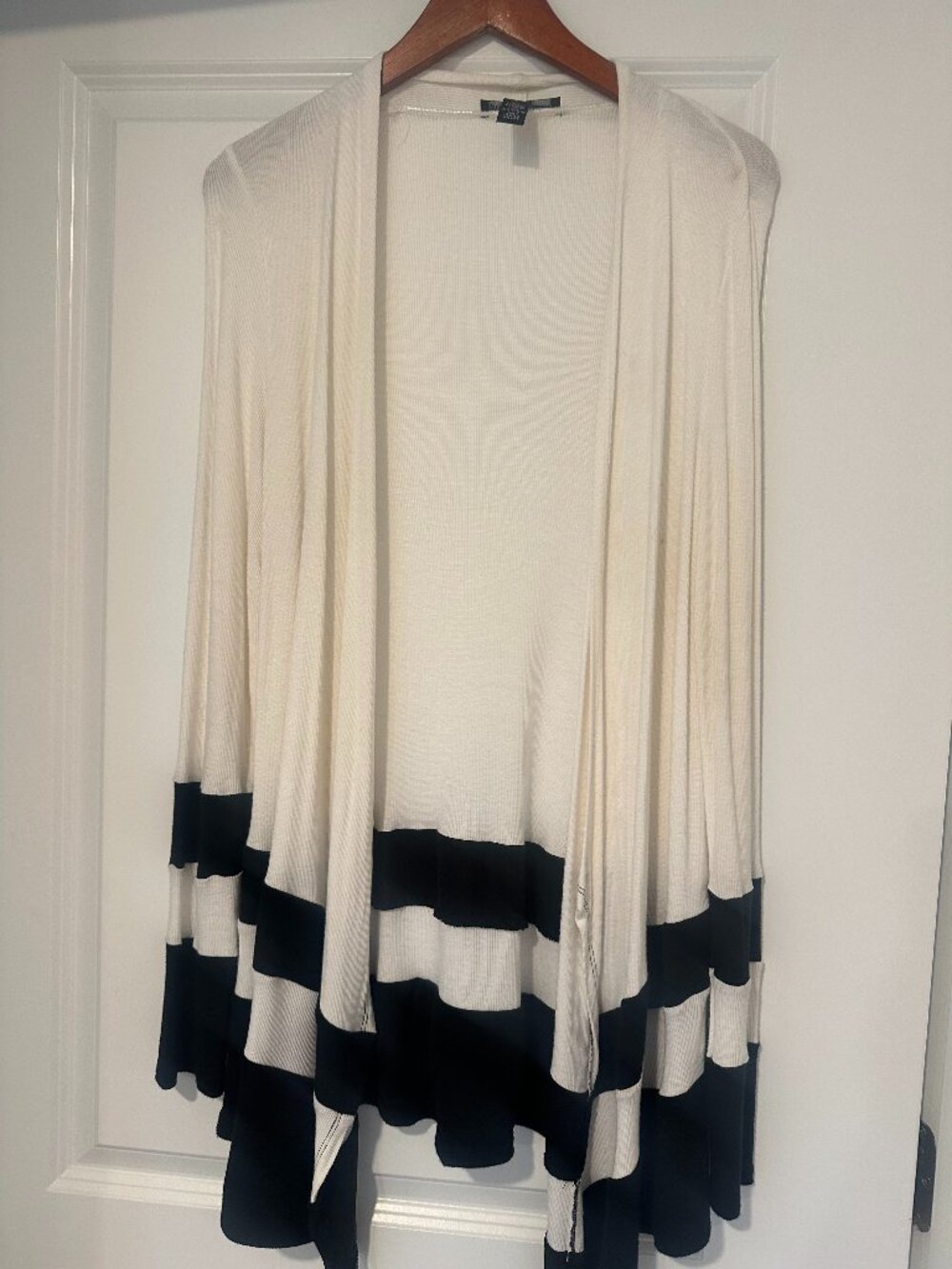 INC Concepts Black and White Draped Cardigan Medium